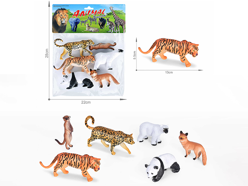 5-6 Inch Simulated Painted PVC Wildlife Toy 6PCS