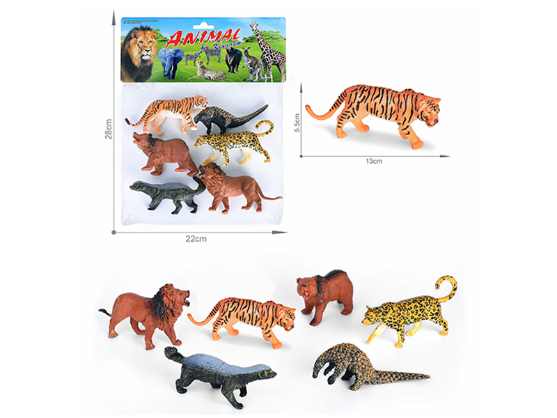 5-6 Inch Simulated Painted PVC Wildlife Toy 6PCS