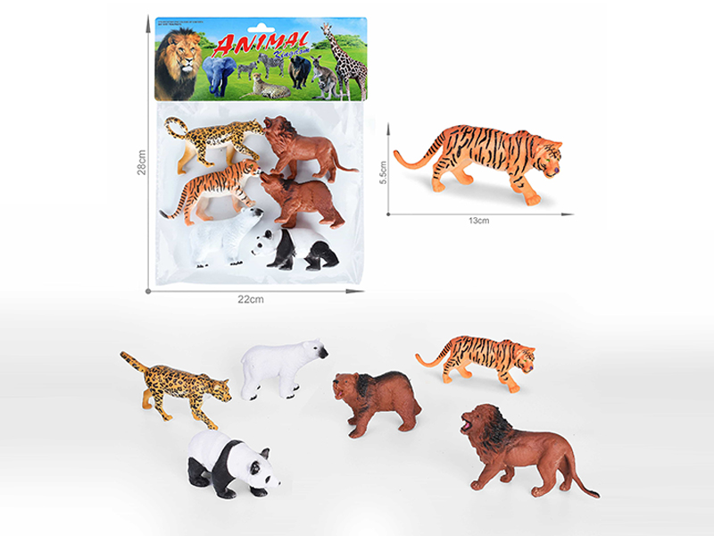 5-6 Inch Simulated Painted PVC Wildlife Toy 6PCS