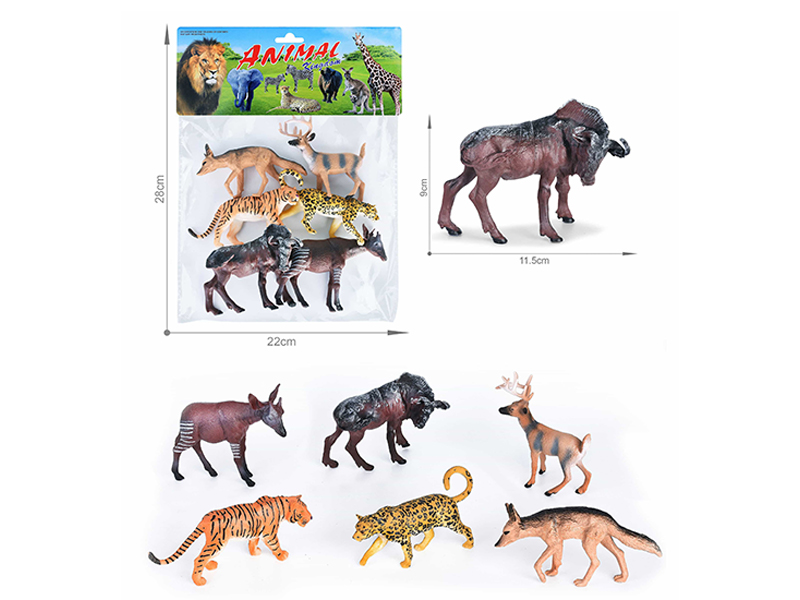 5-6 Inch Simulated Painted PVC Wildlife Toy 6PCS