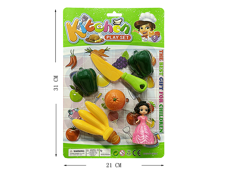 Cutting Fruits And Vegetable Set + Princess Doll