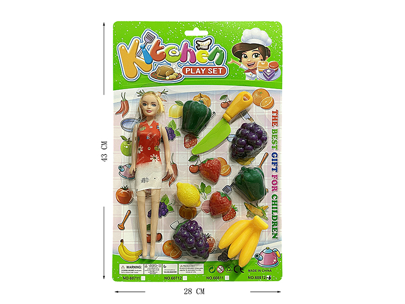 Cutting Fruits And Vegetable Set + Doll