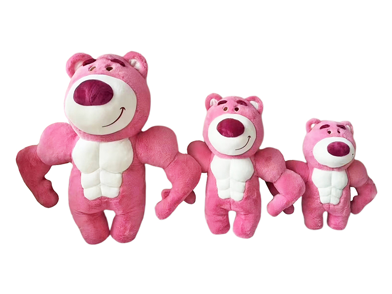 35CM Muscle Strawberry Bear Plush Doll