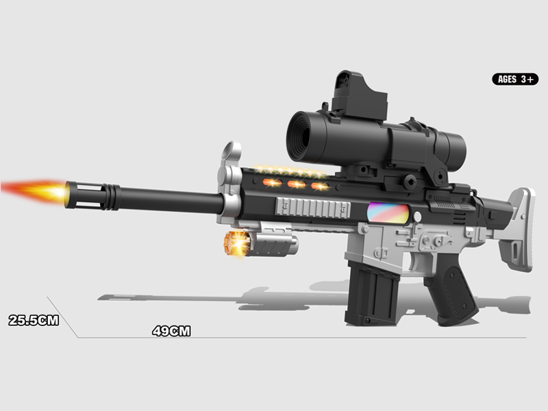 B/O Eight Tone Gun With Light Music+Simulate 16X Mirror