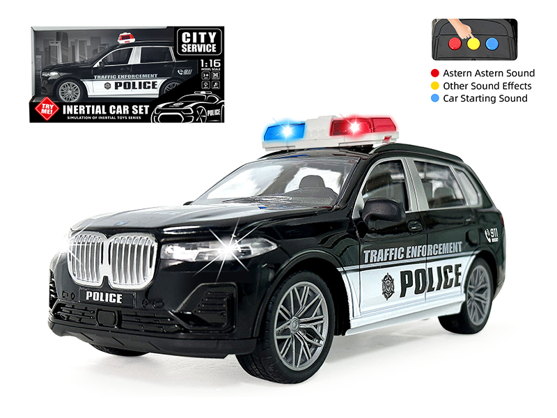 1:16 Friction Police Car Model With Sound And Lights(BMW X7)