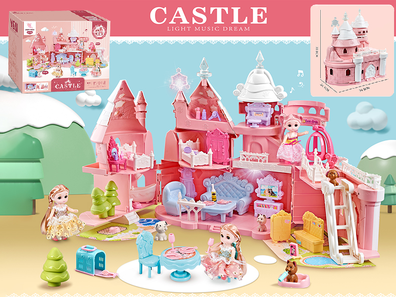 DIY Castle Villa Scene Toys Set With Lights