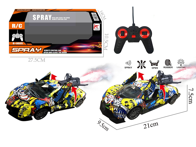 1:24 6-Channel Remote Control One Key Open Door Spray Car(Not Included Batteries)