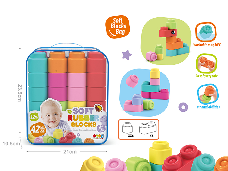 Soft Plastic Building Blocks 42PCS