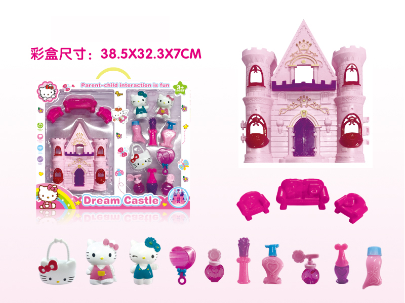 Kitty Cat Castle Adornment Toys Play House Toys