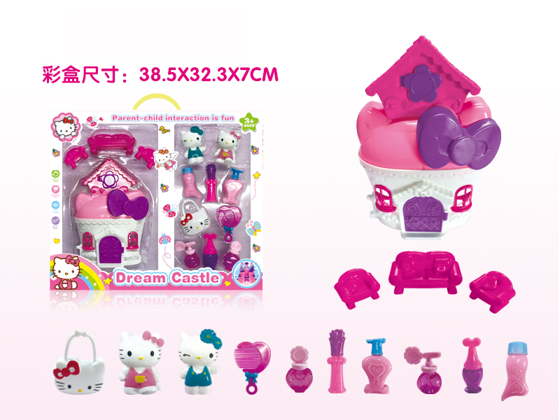 Kitty Cat Castle Adornment Toys Play House Toys