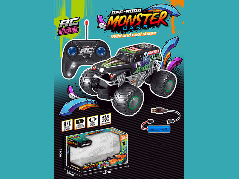 1:20 R/C Green Ghost Pickup Truck Bigfoot Monster Car