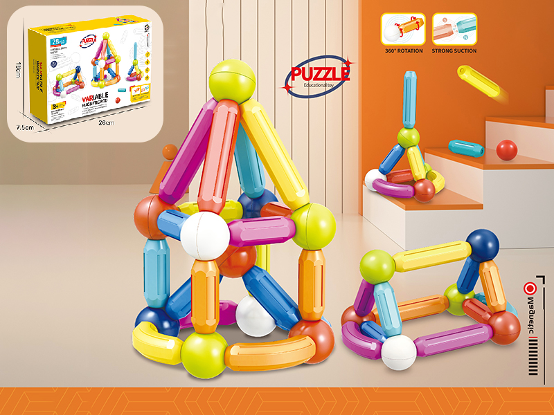 Candy Color Variable Magnetic Rod Building Blocks 28pcs
