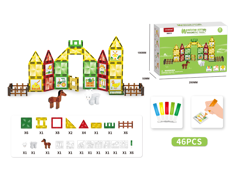 46PCS Farm Series Magnetic Non Baking Adhesive Coating
