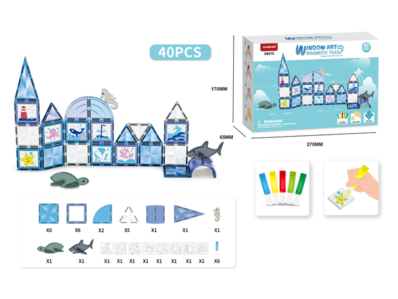40PCS Ocean Series Magnetic Non Baking Adhesive Coating