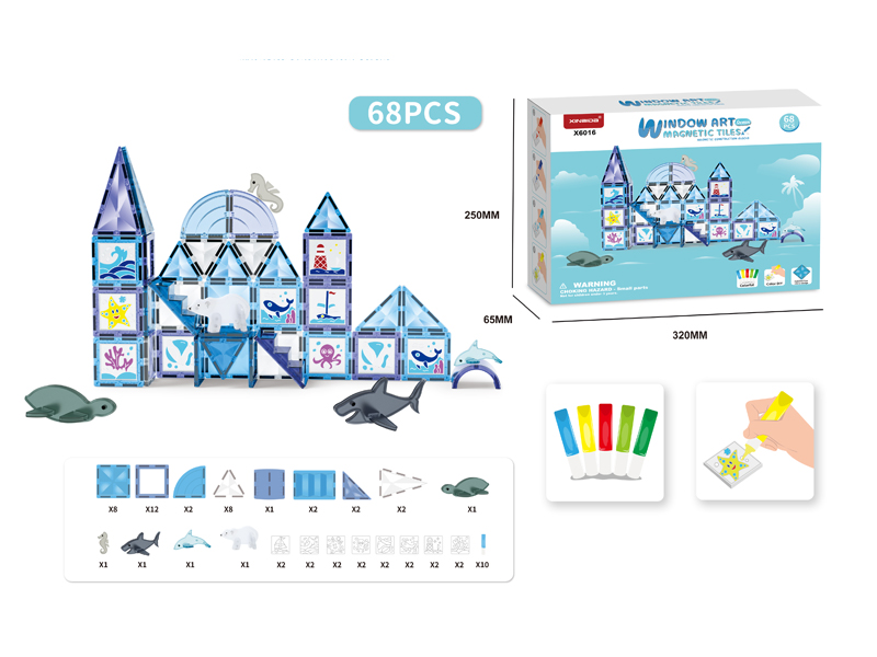 68PCS Ocean Series Magnetic Non Baking Adhesive Coating