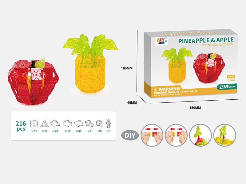 216PCS Pineapple+Apple Building Blocks