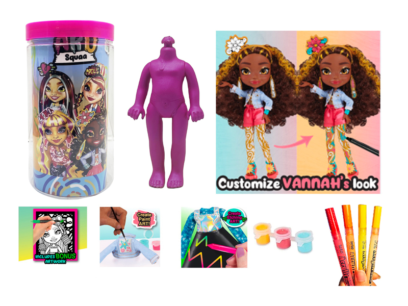 6.5 Inch Solid Colored Graffiti Doll