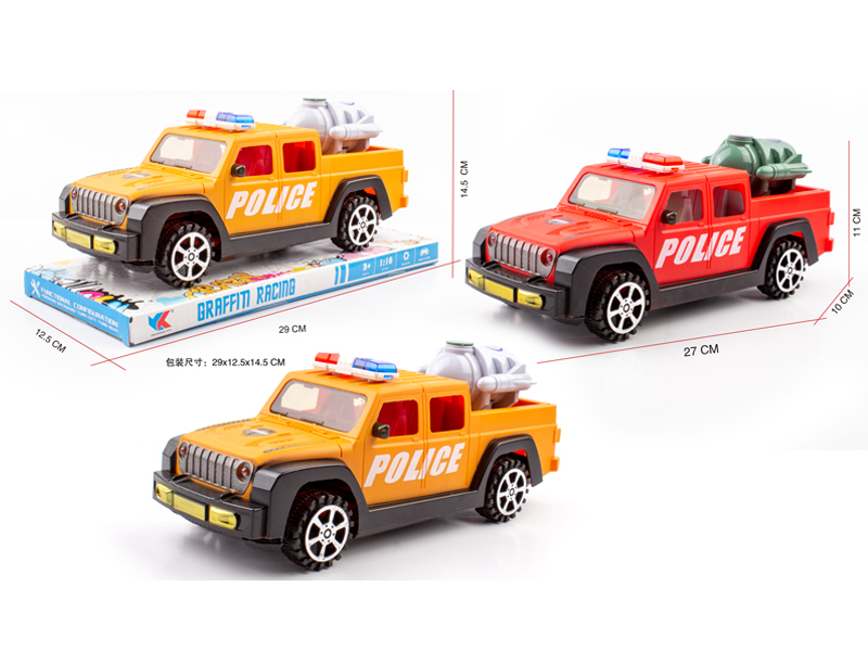 1:16 Wrangler Pickup Truck Friction Police Car