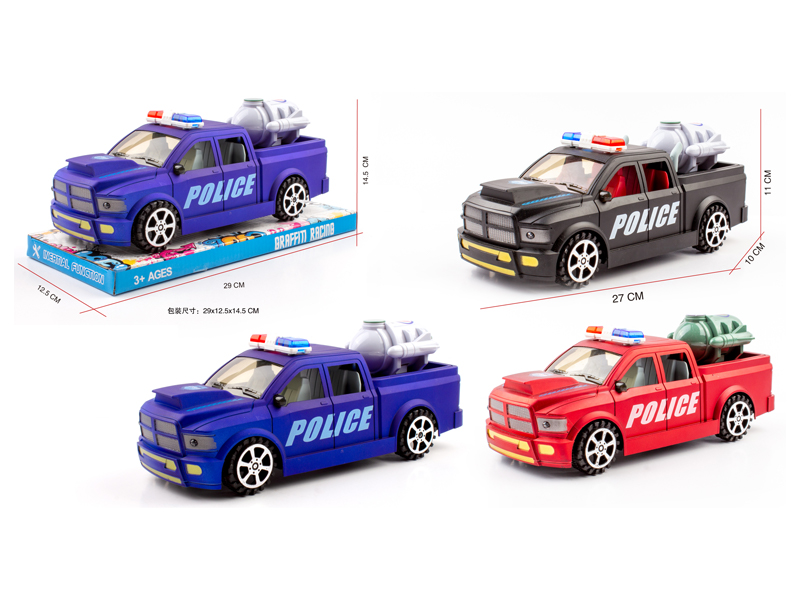 1:16 Dodge Ram Friction Pickup Police Car