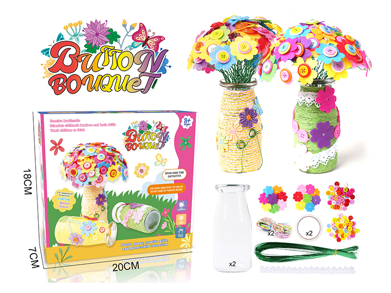 DIY Button Bouquet-Gesang Flower/Four Leaf Clover