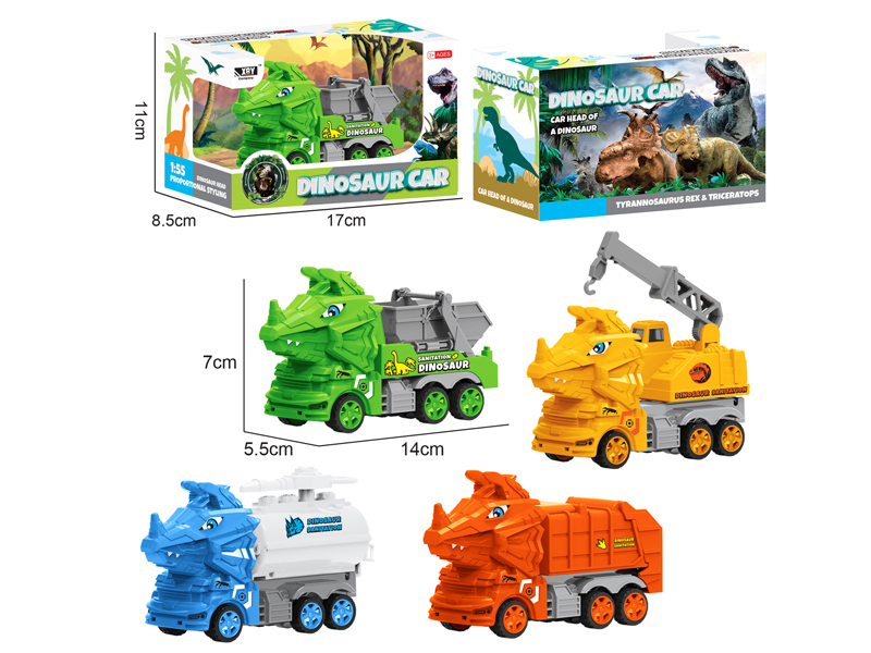 Friction Cartoon Environmental Sanitation Triangular Dragon Car