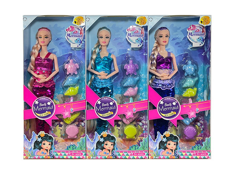 11.5-Inch 9-Joint Solid Mermaid Doll Series