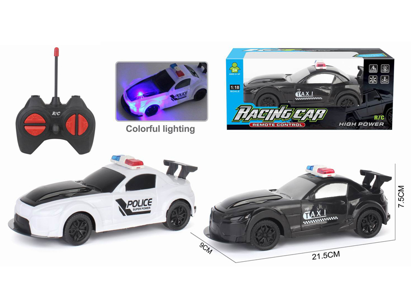 1:18 4CH R/C Police Car With Light