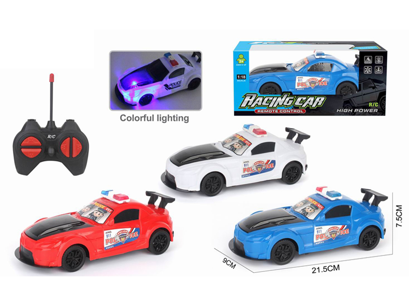 1:18 4CH R/C Police Car With Light