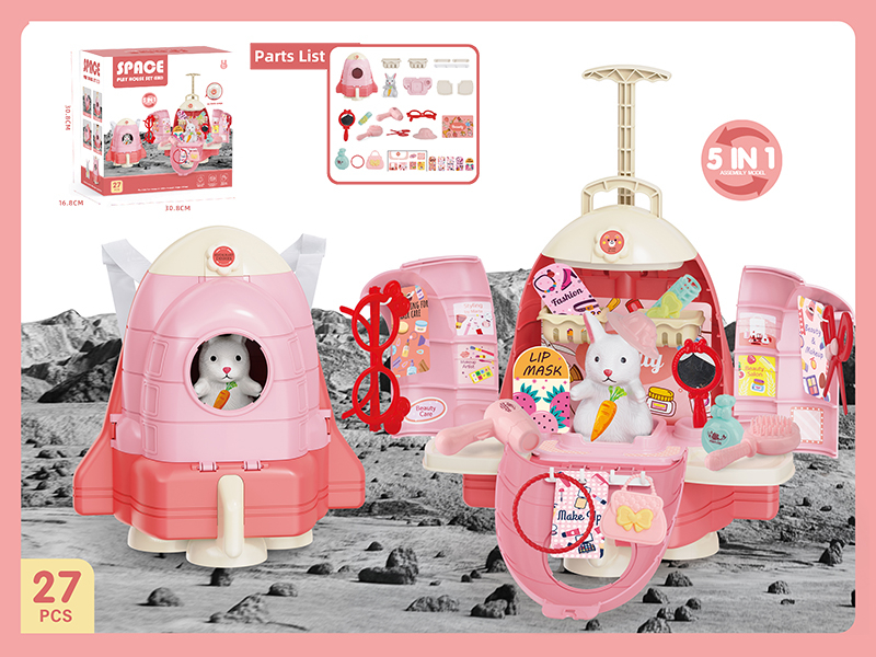 Space Rabbit Backpack Beauty Toy Set 27pcs