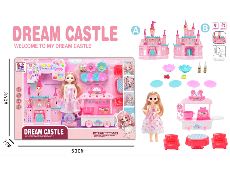 9 Inch Doll Villa Set With Light And Music