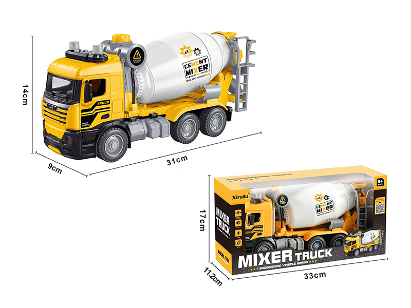 Concrete Mixer(Slide/Lights And Music/Door Can Be Opened And Closed/Drum Mixer/With Small Shovel)