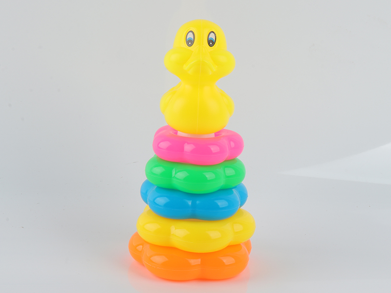 Large Five-Layer Flower Shape Duck Stacking Rings Toys