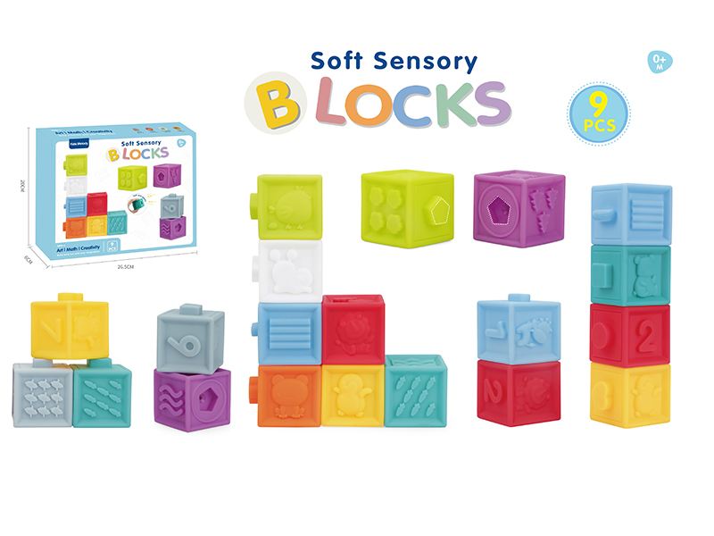 Sensory Toys Soft Building Blocks Set 9pcs