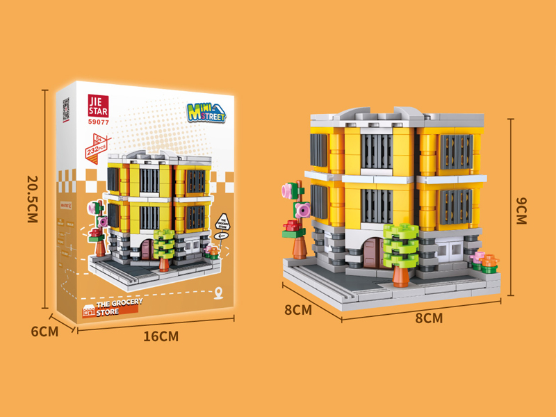232PCS Building Block-Street Corner Grocery Store