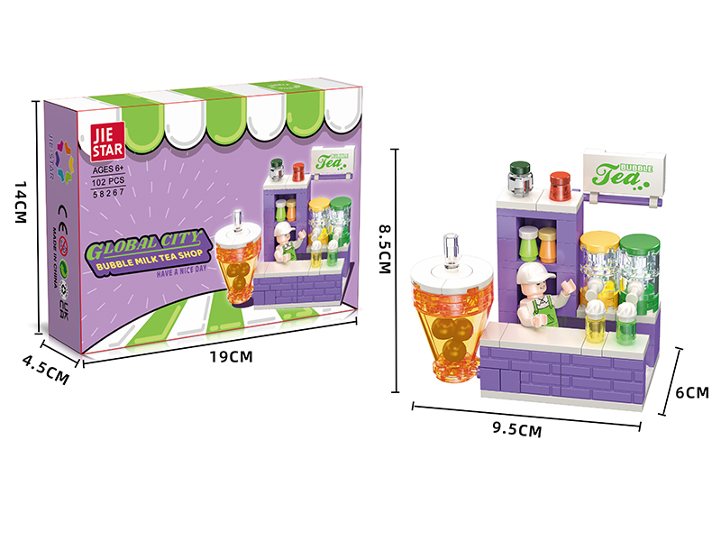102PCS Building Block-Milk Tea Stall