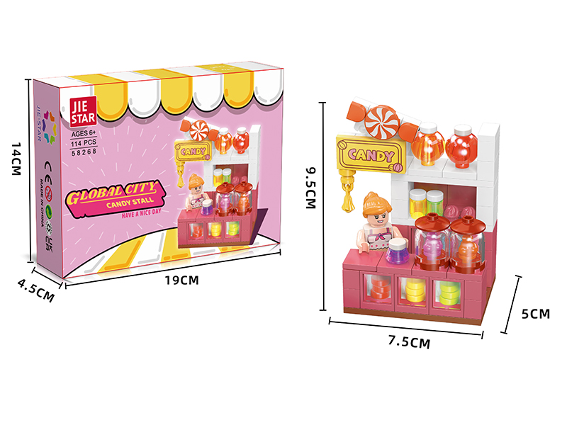 114PCS Building Block-Candy Stall