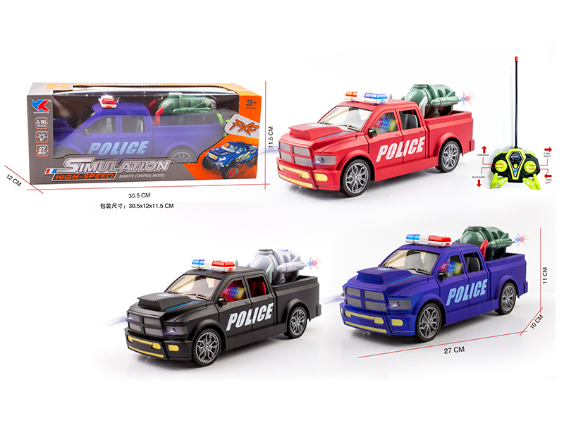 1:16 4CH R/C Dodge Ram Pickup Police Car With Light