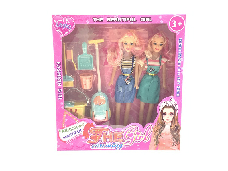 2 Dolls + Cleaning Tools