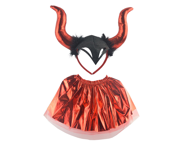 Red Demon Hair Hoop + Skirt 2PCS
