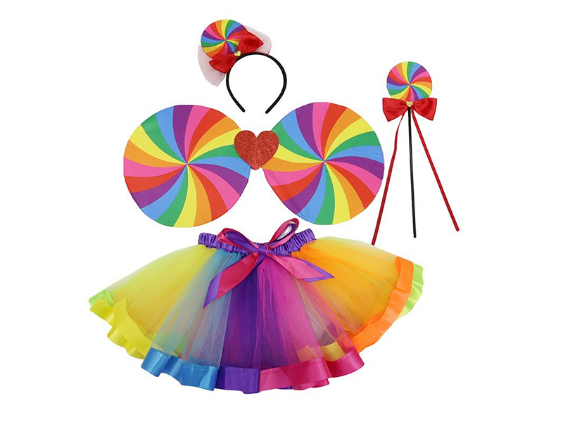 Round Rainbow Wings Dress Up Set 4PCS
