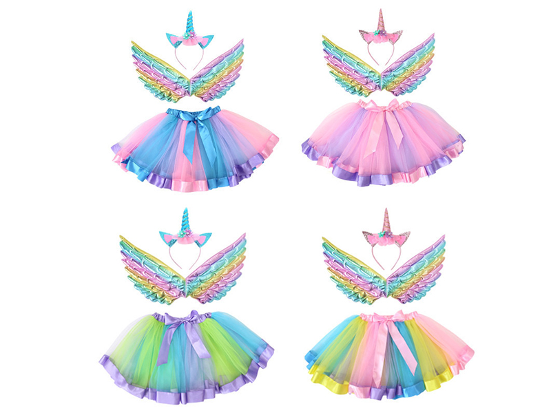 Iridescent Unicorn Wings Dress Up Set 3PCS