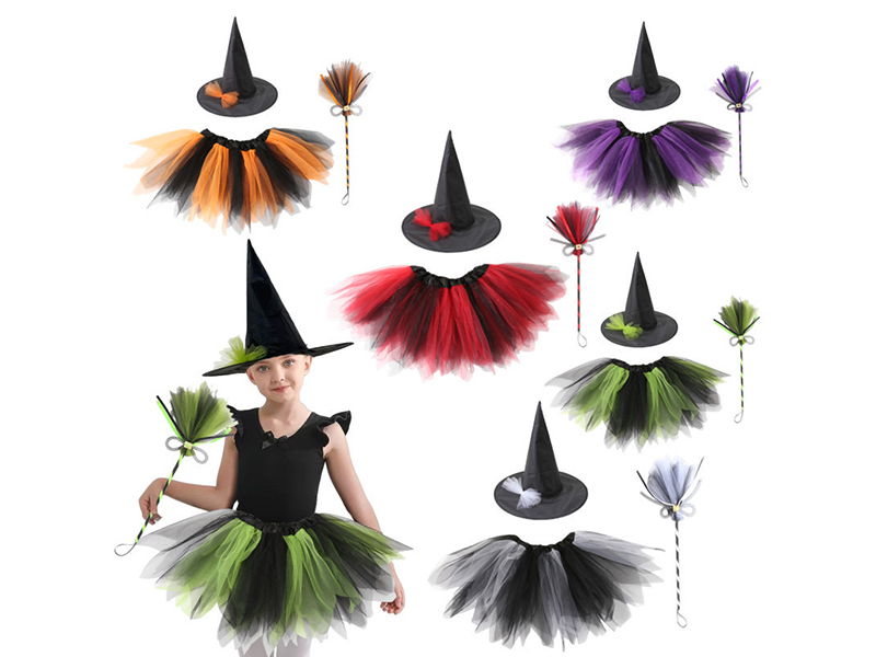 Hat Skirt Handheld Stick Dress Up Set 3PCS