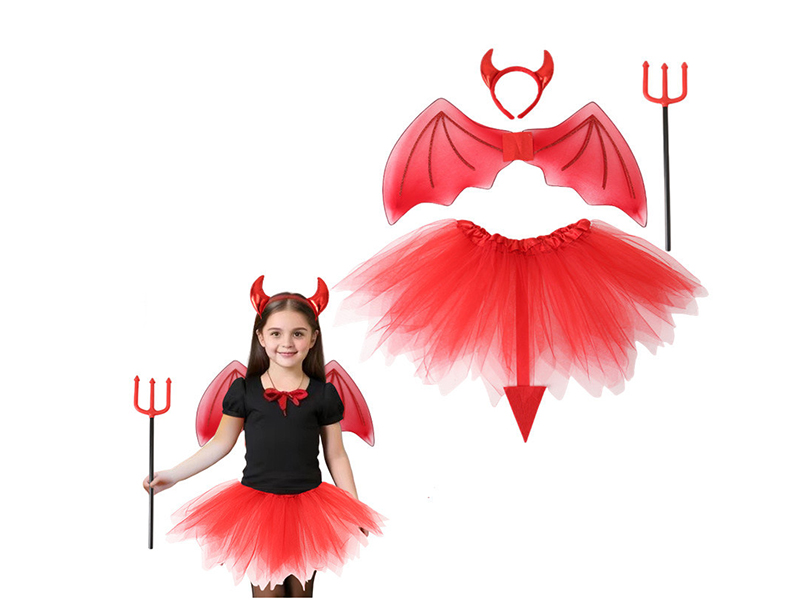 Red Devil Wings Dress Up Set 4PCS