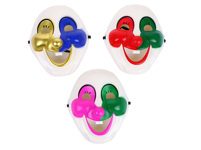 Spray-Painted Multicolor Clown Mask