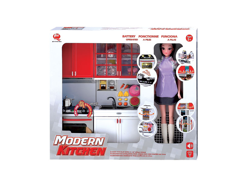 Kitchen Toy Set + Doll