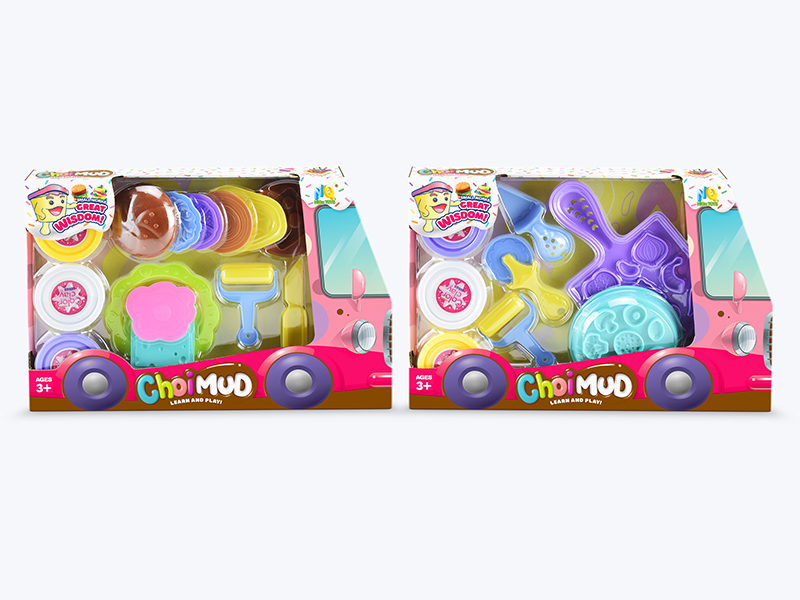 Colored Clay Burger Pizza Set