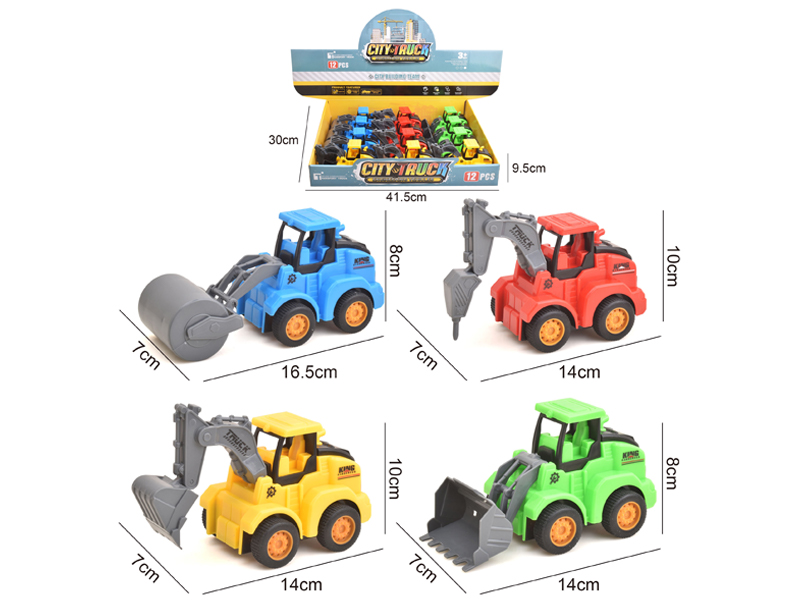 12PCS Friction Engineering Vehicle