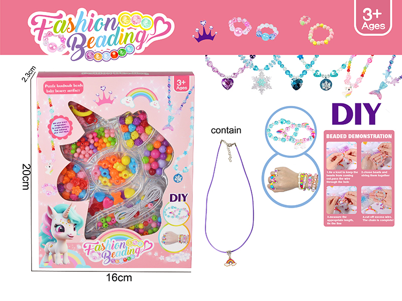 Unicorn Theme DIY Beaded Bracelet Necklace