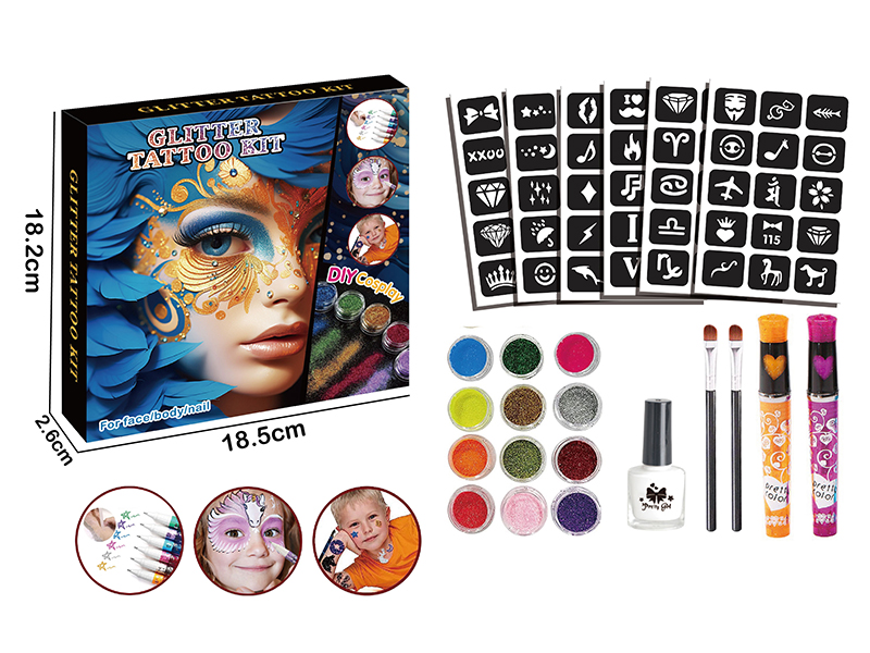 DIY Washable Tattoo Pen Glitter Tatto Kit