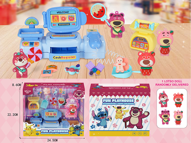 Strawberry Bear Fun Play House Scene Toy